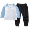 thumbnail image 2 of Futezty Toddler Boys Girls Clothes Fall Winter Outfit Sets, Baby Boy Girl Long Sleeve Round Neck Patchwork Elastic Waist 1T 2T 3T 4T 5T 6T 3PCS Everyday, 2 of 4