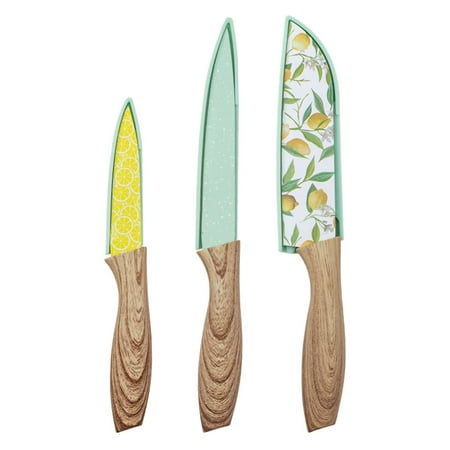 

Cook with Color 3 Piece Knife Set with Sheath Covers