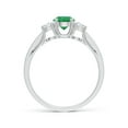 thumbnail image 2 of Angara Natural 0.45 Ct. Emerald with Diamond Classic Ring in 14K White Gold for Women (Ring Size: 11.5), 2 of 9