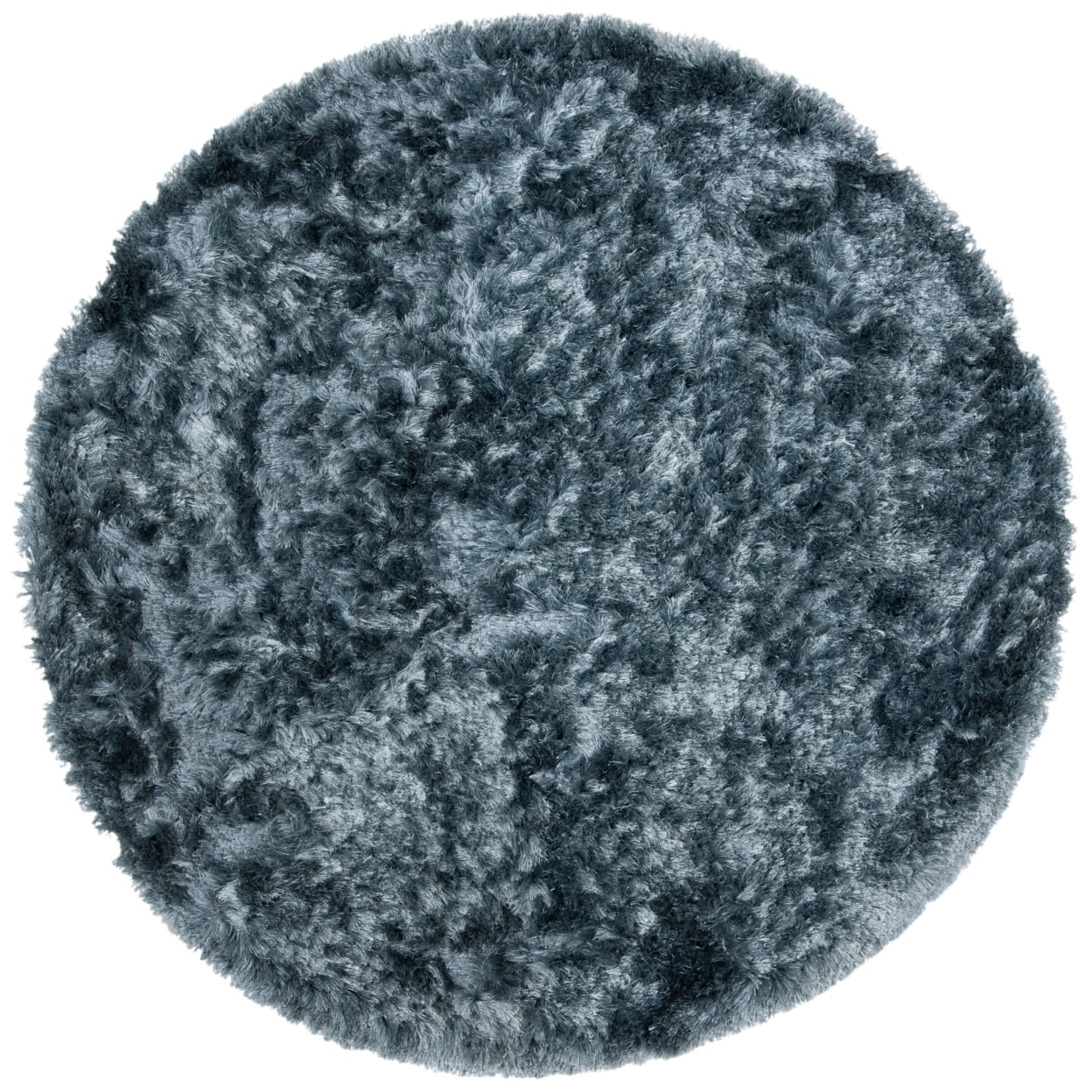 SAFAVIEH Ocean Trellis Solid Plush Polyester Shag Area Rug, Slate, 10' x 14'