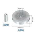 thumbnail image 2 of Paquete de 4 discos de aluminio en forma redonda, adaptador de disco circular de aluminio de 40 mm de diámetro con rosca M8 para mesa de vidrio, plateado, 2 of 6