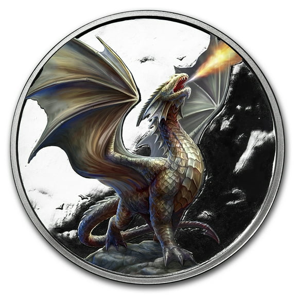 1 oz Silver Colorized Round Anne Stokes Dragons (Noble Dragon)
