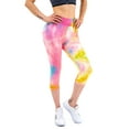 thumbnail image 5 of LAVA Tie Dye Leggings for Women High Waisted Butt Lifting Scrunch Yoga Pants Workout Textured Capri（Yellow， S), 5 of 7