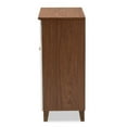 thumbnail image 4 of Bowery Hill White and Walnut 4-Shelf Wood Shoe Cabinet with Drawer, 4 of 10