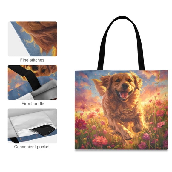 Canvas Tote Bag for Women Girls Design Print Fields Of Happiness Tote