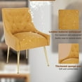 thumbnail image 3 of SEYNAR Modern Glam Faux Leather Dining Chairs Set of 4, Upholstered Vanity Chair with Gold Legs for Living Room Restaurant(MUSTARD), 3 of 6
