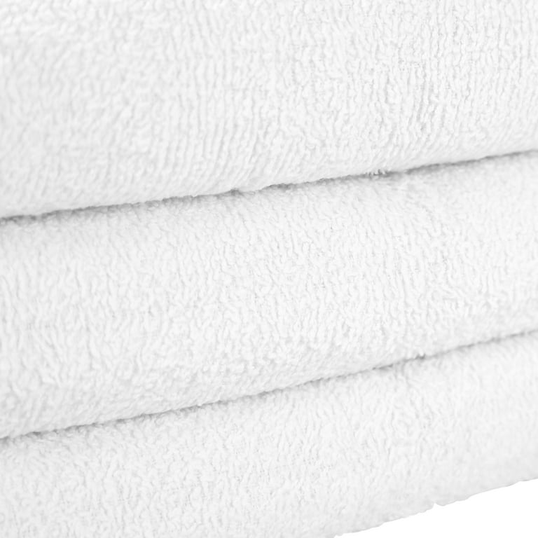 WhiteBasics Cotton Bath Towels for Hotel-Spa-Pool-Gym-Bathroom - Super Soft Absorbent Ringspun Towels- 6 Pack - White - 22x44 inch