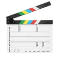 thumbnail image 1 of Claqueta de escena de director de acrílico de 30x25 CMherramienta de fotografía de película de acción de director profesionalpara películas/programas televisión(Pizarra blanca de rayas de colores) Unbranded 2212200023512, 1 of 7