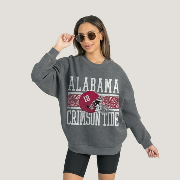 Women's Gameday Couture Charcoal Alabama Crimson Tide Premium Fleece Pullover Sweatshirt