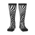 thumbnail image 1 of Fotbe Optical Zebra Illusion Calcetas Divertidas Estampadas para Hombre y Mujer, Calcetas de Algodón hasta la Rodilla para Caminar, Correr, Enfermería y Embarazo, 1 of 6