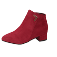 thumbnail image 2 of Willtoo Women Suede Ankle Booties Block Chunky Low Heel Short Boots Fashion Pointed Toe Side Zipper Metal Decoration Vintage Booties Autumn Winter, 2 of 5