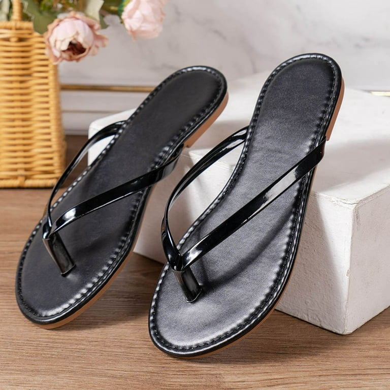 Black dress flip flops hotsell
