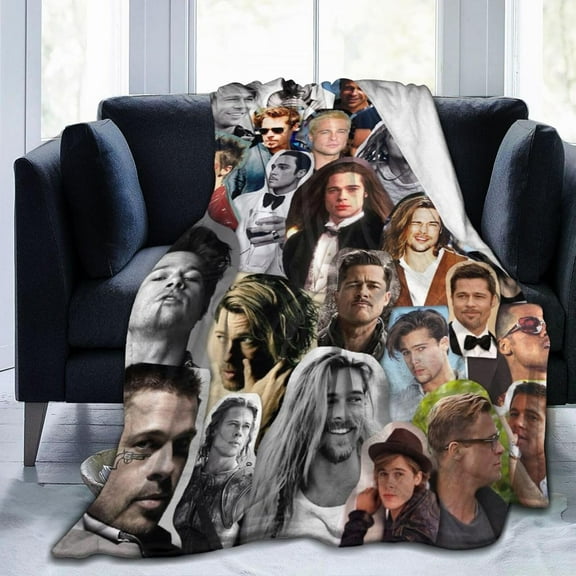 Brad Actors Pitt Blanket Throw Blanket Soft Microfiber Blankets for Living Room Couch Sofa Bedroom 40"x30"