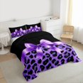 thumbnail image 3 of Homewish Cartoon Ribbon Bowknot 3-Piece Full Size Comforter Sets For Children Teens Girls,Abstract Cheetah Print Bedding Comforter Set,Dreamy Princess Lightweight Bedding Sets, 3 of 8