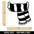 thumbnail image 2 of Striped Scarf Fall Autumn Winter Self-Inking Rubber Stamp Ink Stamper - Pink Ink - Small 1 Inch, 2 of 7
