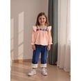 thumbnail image 6 of BemeyourBBs Boho Kids Toddler Baby Girl Spring Fall Summer Denim Outfits Infant Baby Clothes Bohemian Long Sleeve Floral Shirt Tops Tassle Jeans Pants Set, 6 of 9
