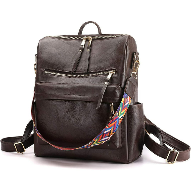 YOMYM Women Backpack Purse Fashion Travel Bag Multipurpose Designer Handbag  Ladies Satchel PU Leather Shoulder Bags