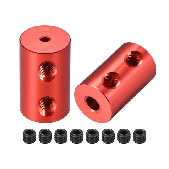 Shaft Coupling 2mm to 4mm Bore L20xD12 Robot Motor Wheel Rigid Flexible Coupler Connector Red 2 Pcs