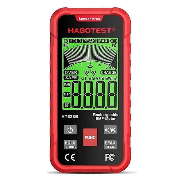 For Habotest Ht628b Multifield Emf Meter Rechargeable Electromagnetic Radiation Tester