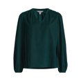 thumbnail image 5 of Time and Tru Women's Puff Sleeve Corduroy Top, Sizes XS-XXXL, 5 of 5