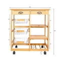 thumbnail image 7 of Wulawindy Kitchen & Dining Room Cart 2-Drawer Removable Storage Rack with Rolling Wheels Wood Color, 7 of 7