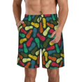 thumbnail image 1 of Balery Pineapple Fruit Colorful Traje de Baño Estilo Hawaiano para Hombre, Shorts de Secado Rápido con Bolsillos-Large, 1 of 6