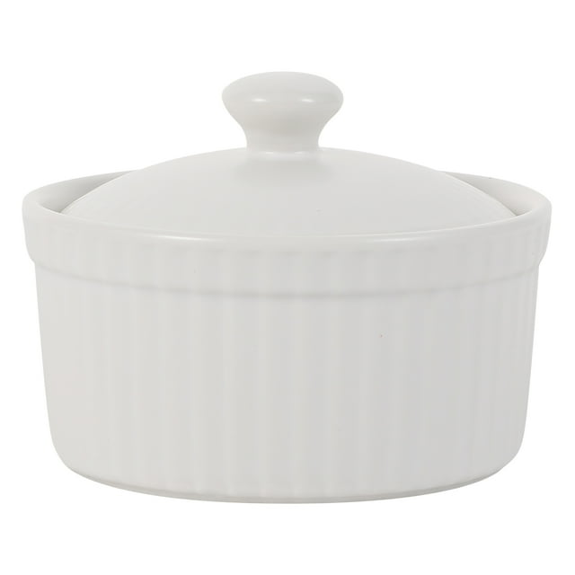 EeaseCA 1 Pce Beau Bol à Soufflé en Céramique Bol de Cuisson à la Vapeur Adorable avec Couvercle