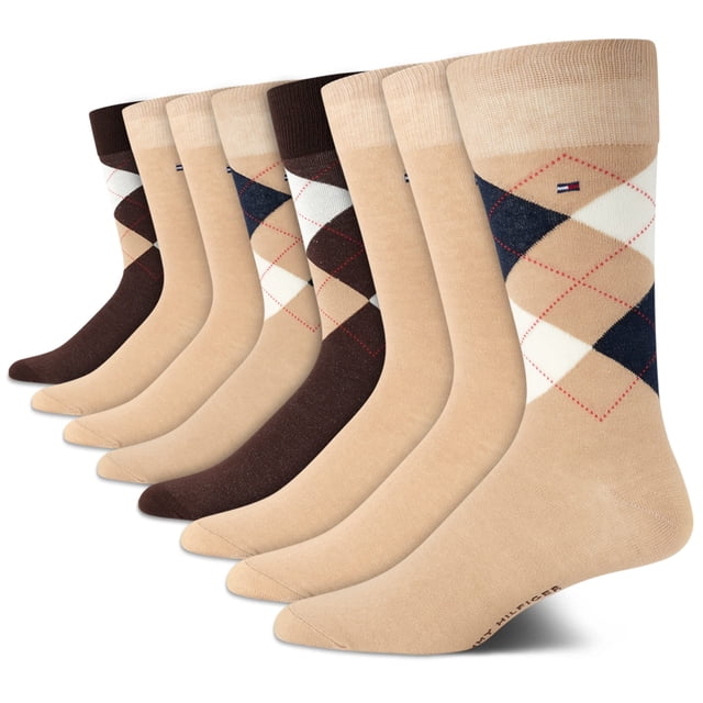 Calcetines redondos Tommy Hilfiger, paquete de 8 unidades, cómodos y elásticos para hombre