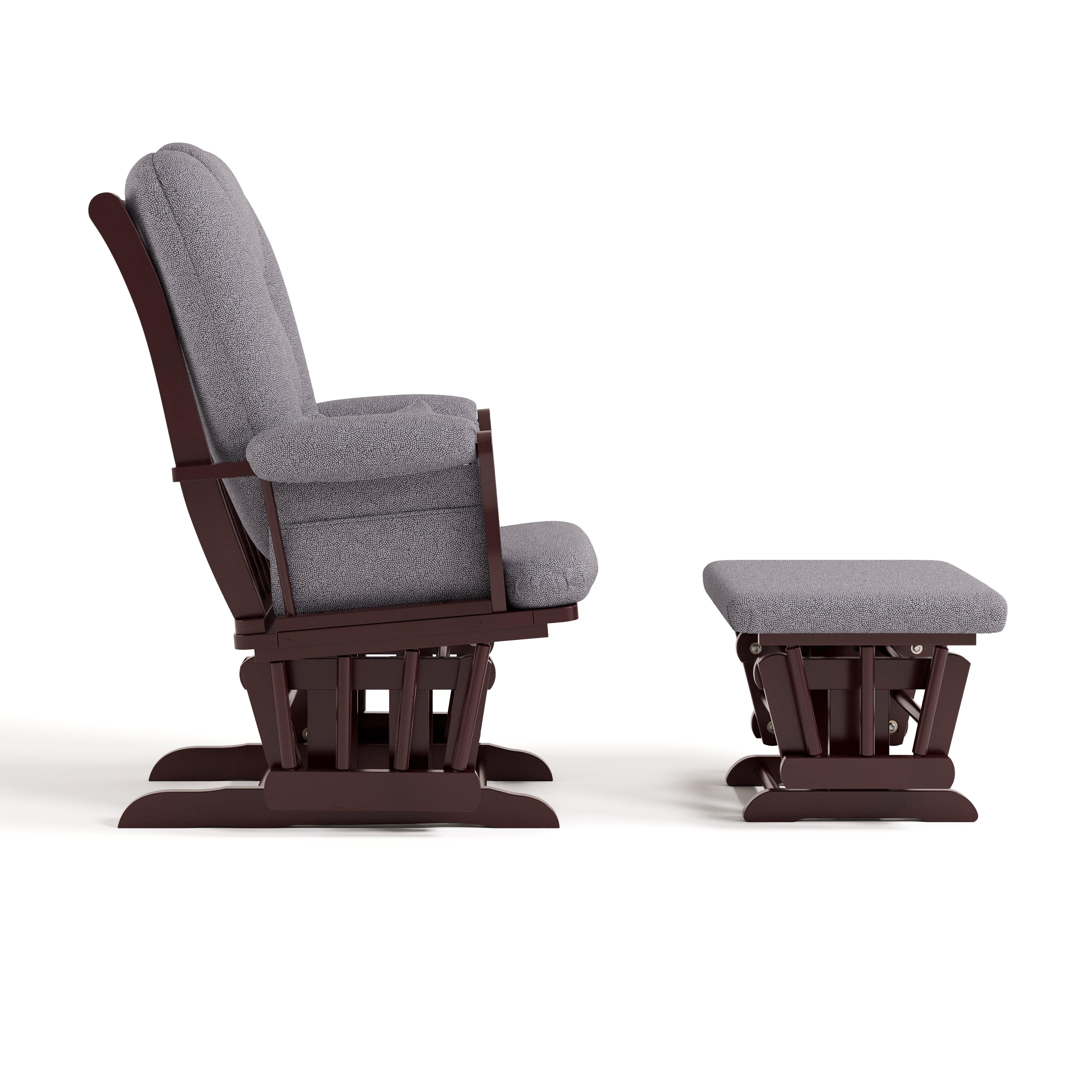 Storkcraft Tuscany Infant Nursery Glider & Ottoman Espresso with Gray Swirl
