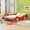 Red + Plywood-2, variant on Full Size Race Car-Shaped Platform Bed with Wheels,Black