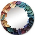 thumbnail image 2 of DESIGN ART Designart "Colorful Leaves Collage III" Modern Wall Mirror 24in.x24in., 2 of 4