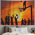 thumbnail image 2 of Orinice Sunset People Group Tapestry Wall Hanging Unique Style Graphic Tapestries for Home Decor Living Room Bedroom Dorm Apartment Farmhouse, 4 Sizes Available 50x40inch, 2 of 6