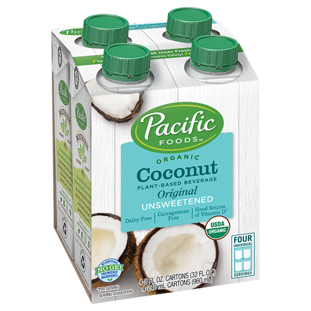 Pacific Foods Organic Unsweetened Coconut, Original, 8 fl oz, 4 Count Keto Friendly - Walmart