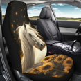 thumbnail image 4 of Uourmeti Horse Sunflower Starry Print Front Car Seat Cover 1 Piece, Seat Covers for Cars Polyester Perfect Fit Stretchy for Vans Sedan Suv, 4 of 6