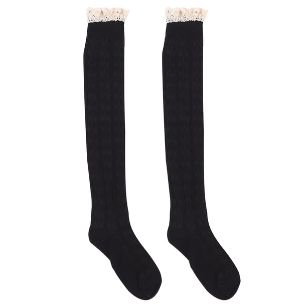 1 par de mujeres chicas sobre la rodilla Lolita Calcetines Altos Calcetines de muslo Medias de algodón