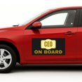 thumbnail image 1 of CEO On Board Car Magnet Sign by DC | Flexible Car Magnetic Sheets with Adhesive Backing | 10"x20" Bumper Magnet Sticker for Vehicles, Trucks & Business Advertising Signs | 2 PC | Made in USA, 1 of 6