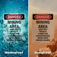 thumbnail image 5 of (2 Pack) Portrait Mining Area Keep Out OSHA Danger Sign 12 Inch X 18 Inch Vinyl Label Decal Sticker Weather Resistant, UV Protected for Workplace, Business, and Construction Site, Made, 5 of 7