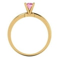thumbnail image 4 of 0.5 ct Round Cut Simulated Pink Diamond Solitaire Engagement Ring for Women in 18K Yellow Gold, 4 of 5