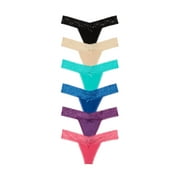 Nabtos Cotton Basic Thongs Lace Women Underwear Panties Pack 6