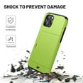 thumbnail image 2 of Dteck Case for iPhone 12 Pro Max 6.7-inch,Shockproof Rubber Case Card Holder Hybrid Dual Layer PC Hard Back Phone Protective Cover,Green, 2 of 5