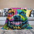 thumbnail image 2 of BCIIG Colorful Pit Bull Blanket for Bed,  Dean Russo Pit Bull Throw Blanket for Women, Men and Kids - Super Soft Plush Dog Blanket Throw Plush Blanket for Dog Lovers 40x50in, 2 of 6