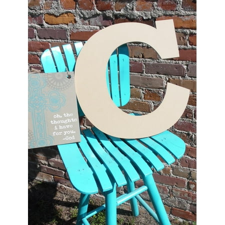 Unpainted Letters - Wooden Letter, Unpainted Wood Craft Letter, 12'' C Rockwell
