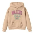 thumbnail image 3 of Kiijoy Hoodie for Girls Malibu Letter Graphic Loose Pullover Hooded Sweatshirt, Sizes 4-5, 3 of 3