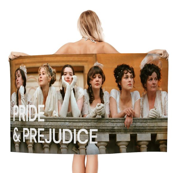 Orgullo y Prejuicio Toalla de playa de secado rápido con diseño temático, regalo para mujeres y niñas, ideal para cumpleaños, fans, amantes de la música, uso en la playa o al aire libre, 78 × 150 cm