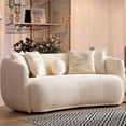 thumbnail image 3 of Lemon Japandi Style Luxury Modern Boucle Velvet Curvy Ivory Medium Couch, 3 of 6