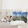 thumbnail image 4 of Ambesonne City Throw Pillow Cover 2 Pack, Kuala Lumpur in Clear Day, 16", Pale Grey Blue Green, 4 of 5