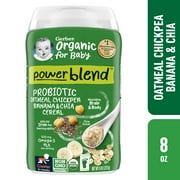 Gerber Organic Stage 3 Baby Food, Oatmeal Chickpea Banana Chia Cereal, 8 oz Canister