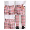 thumbnail image 4 of Puntoco Pantalones de traje casuales con botones y bolsillos y estampado de cuadros rectos para hombre, 4 of 7
