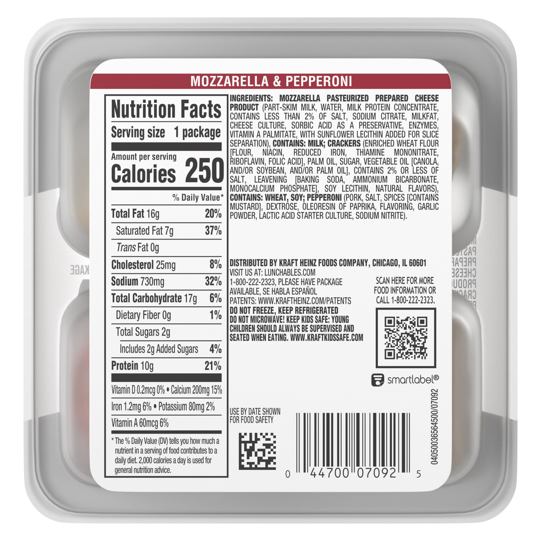 Lunchables Mozzarella & Pepperoni Protein Pack, 2.25 oz Pack