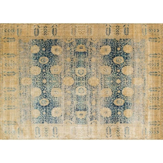 Loloi Anastasia 2'7" x 4' Tapis Bleu et Or